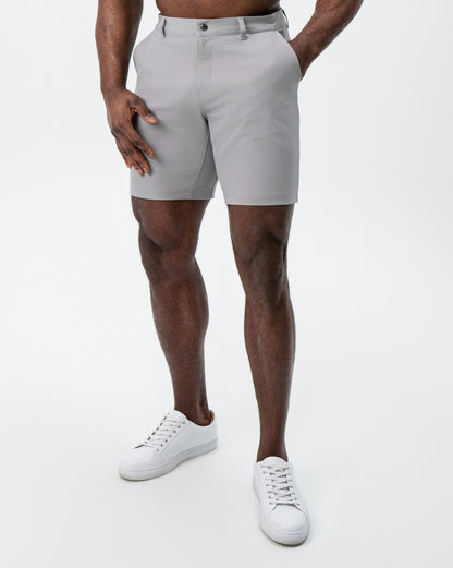 State & Liberty Athletic Fit Shorts - Light Grey