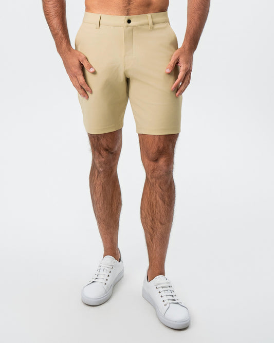 State & Liberty Athletic Fit Shorts - Mid Khaki