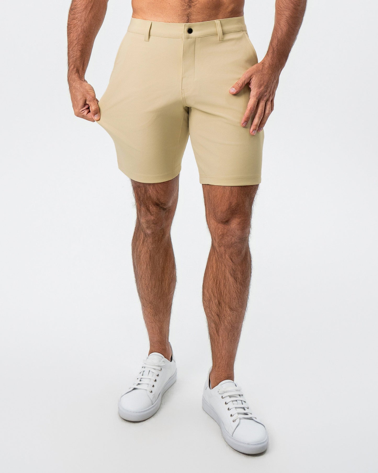 State & Liberty Athletic Fit Shorts - Mid Khaki
