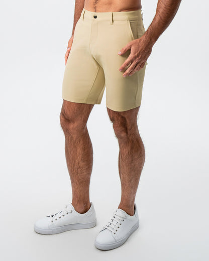 State & Liberty Athletic Fit Shorts - Mid Khaki