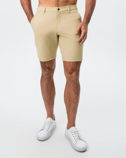 State & Liberty Athletic Fit Shorts - Mid Khaki