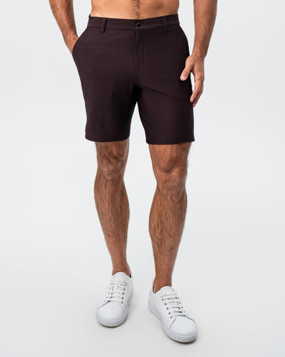 State & Liberty Athletic Fit Shorts - Plum Seersucker