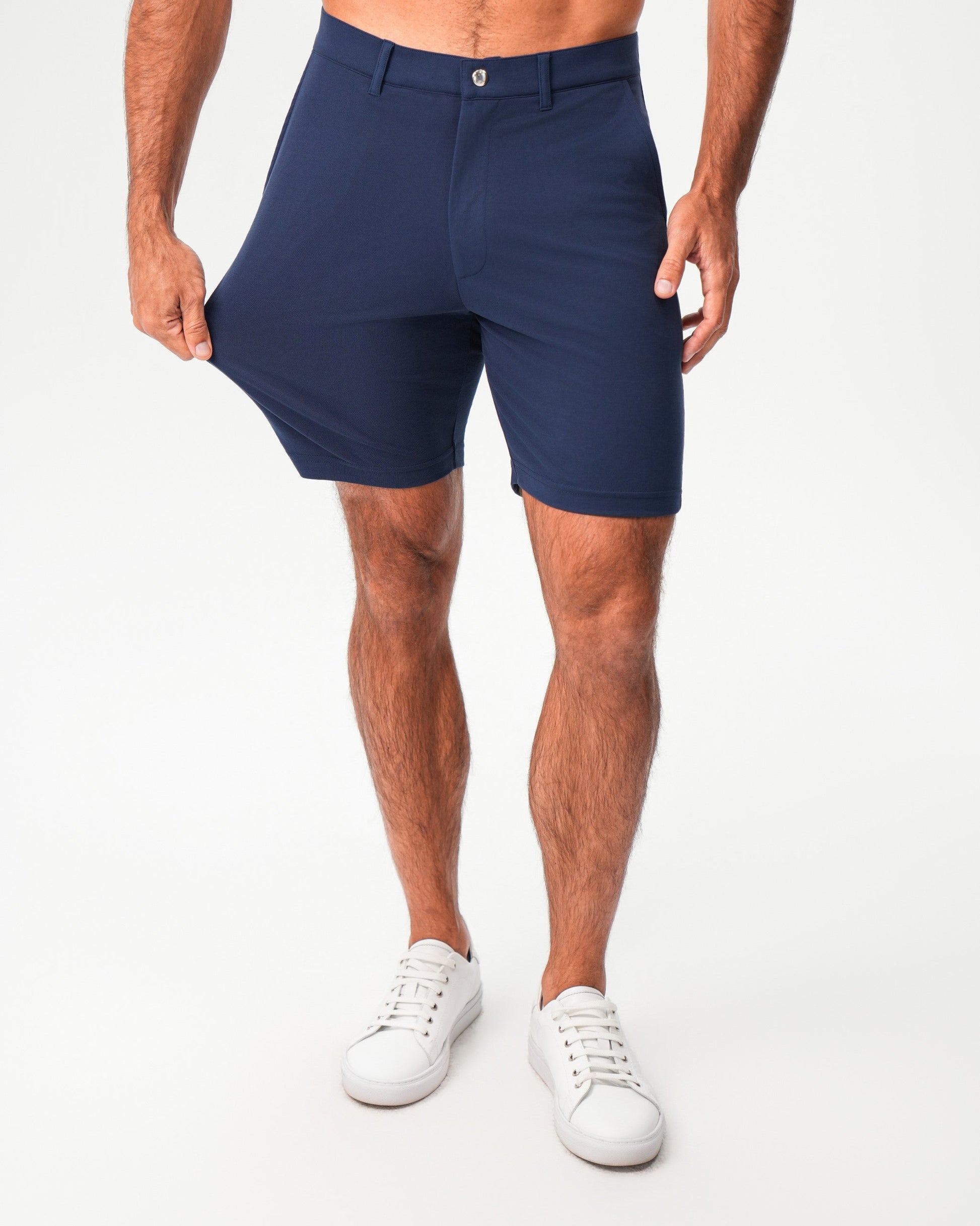 State & Liberty Athletic Fit Pique Shorts - Navy