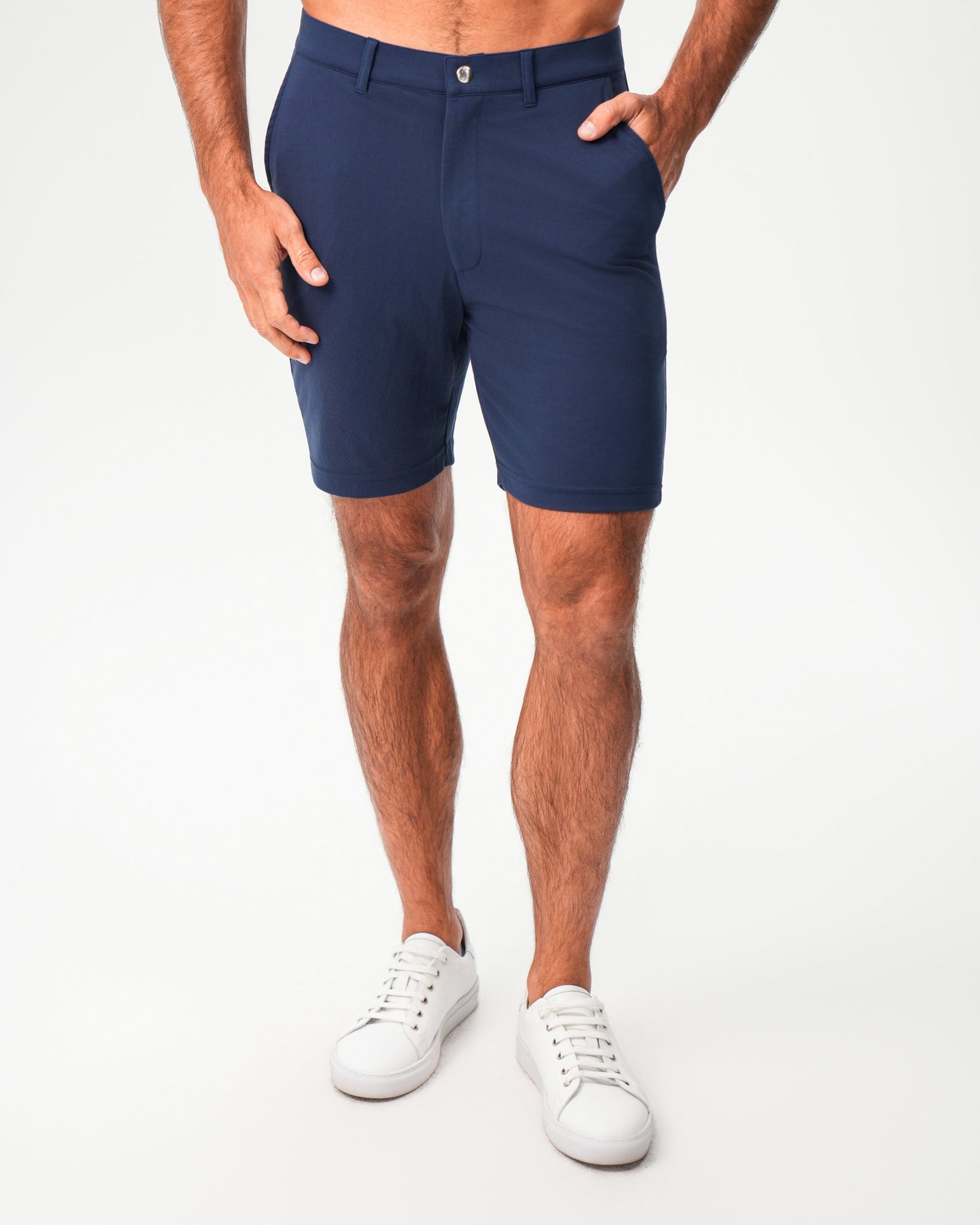 State & Liberty Athletic Fit Pique Shorts - Navy
