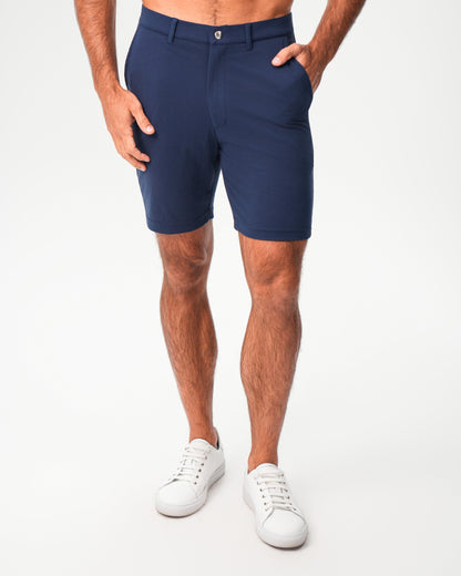 State & Liberty Athletic Fit Pique Shorts - Navy