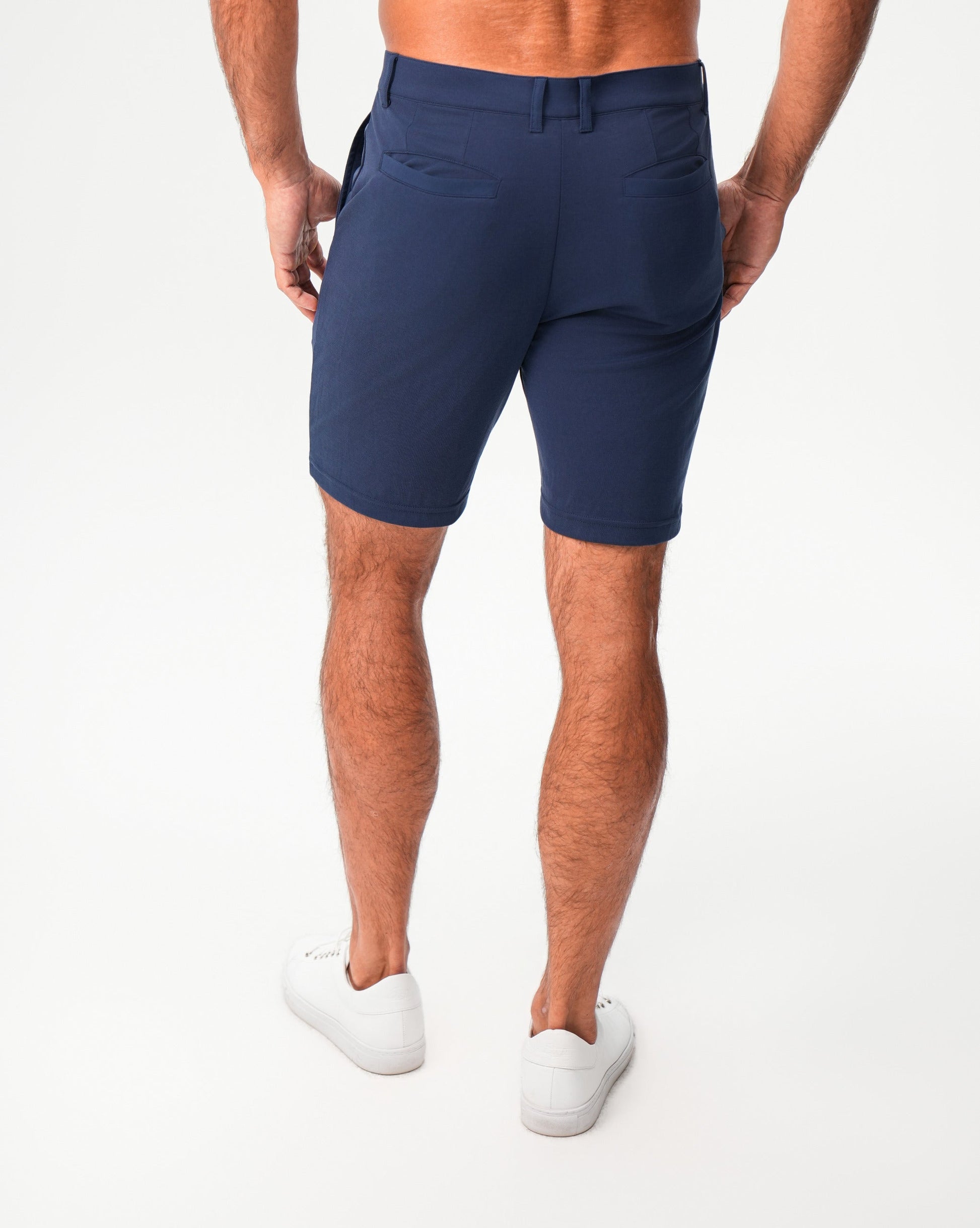 State & Liberty Athletic Fit Pique Shorts - Navy