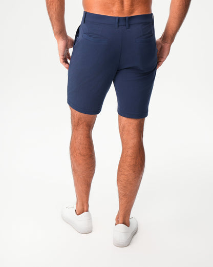 State & Liberty Athletic Fit Pique Shorts - Navy