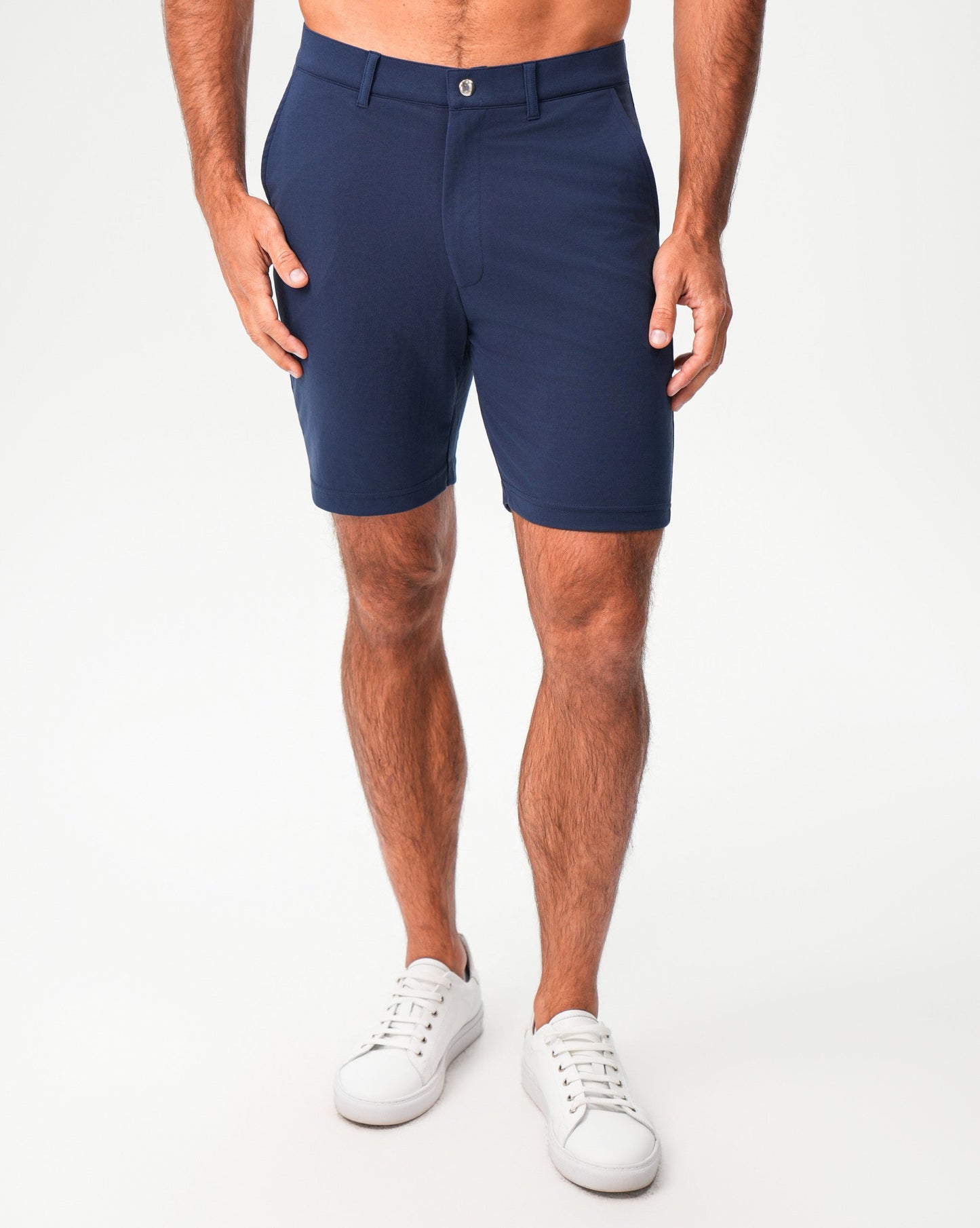 State & Liberty Athletic Fit Pique Shorts - Navy