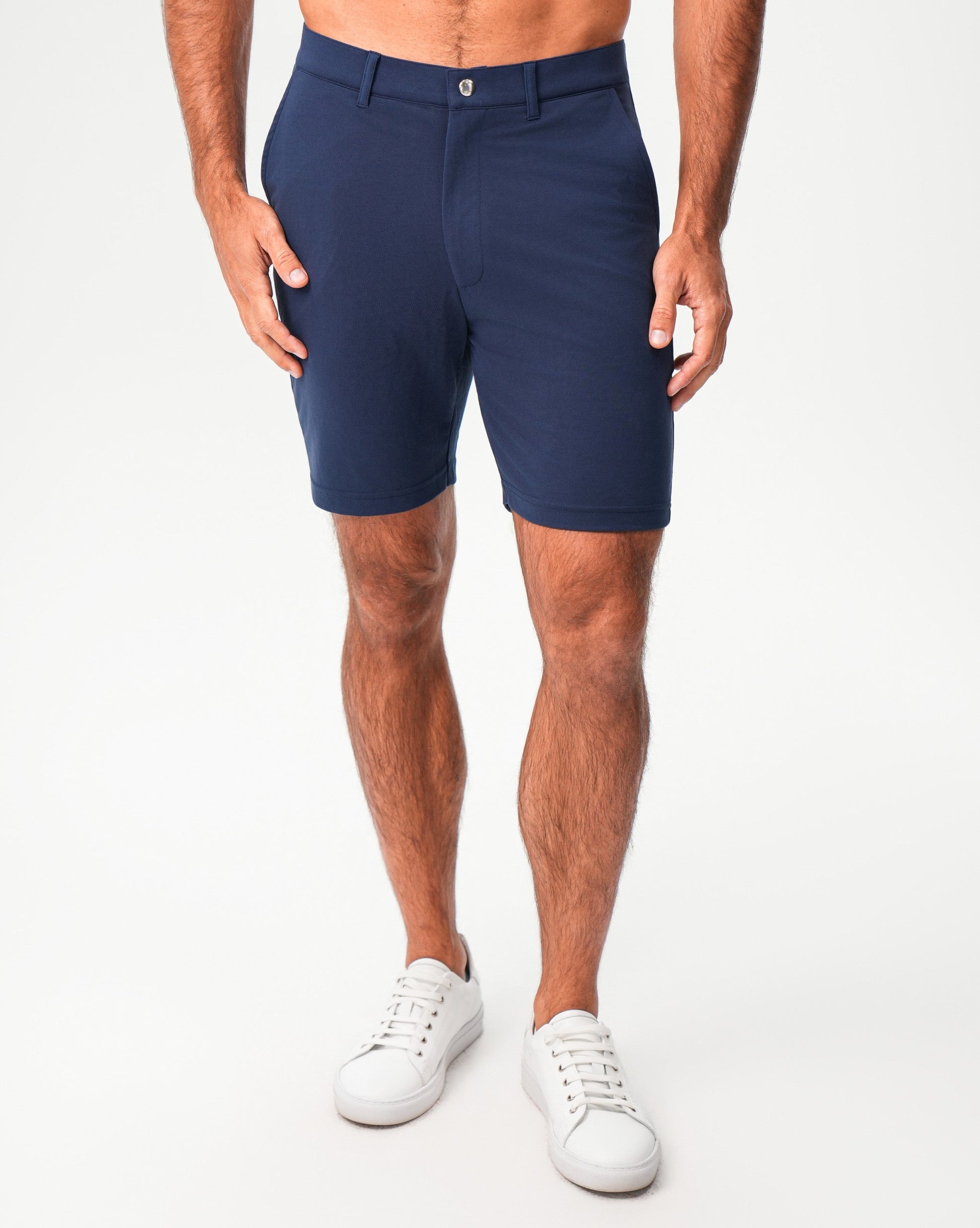 State & Liberty Athletic Fit Pique Shorts - Navy