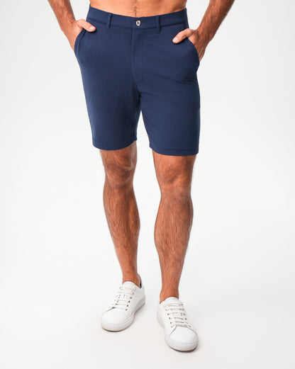 State & Liberty Athletic Fit Pique Shorts - Navy