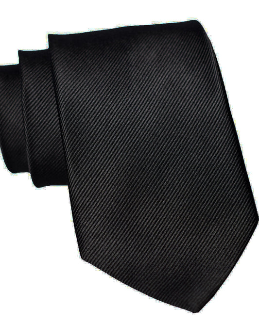 State & Liberty Black Woven Silk Tie