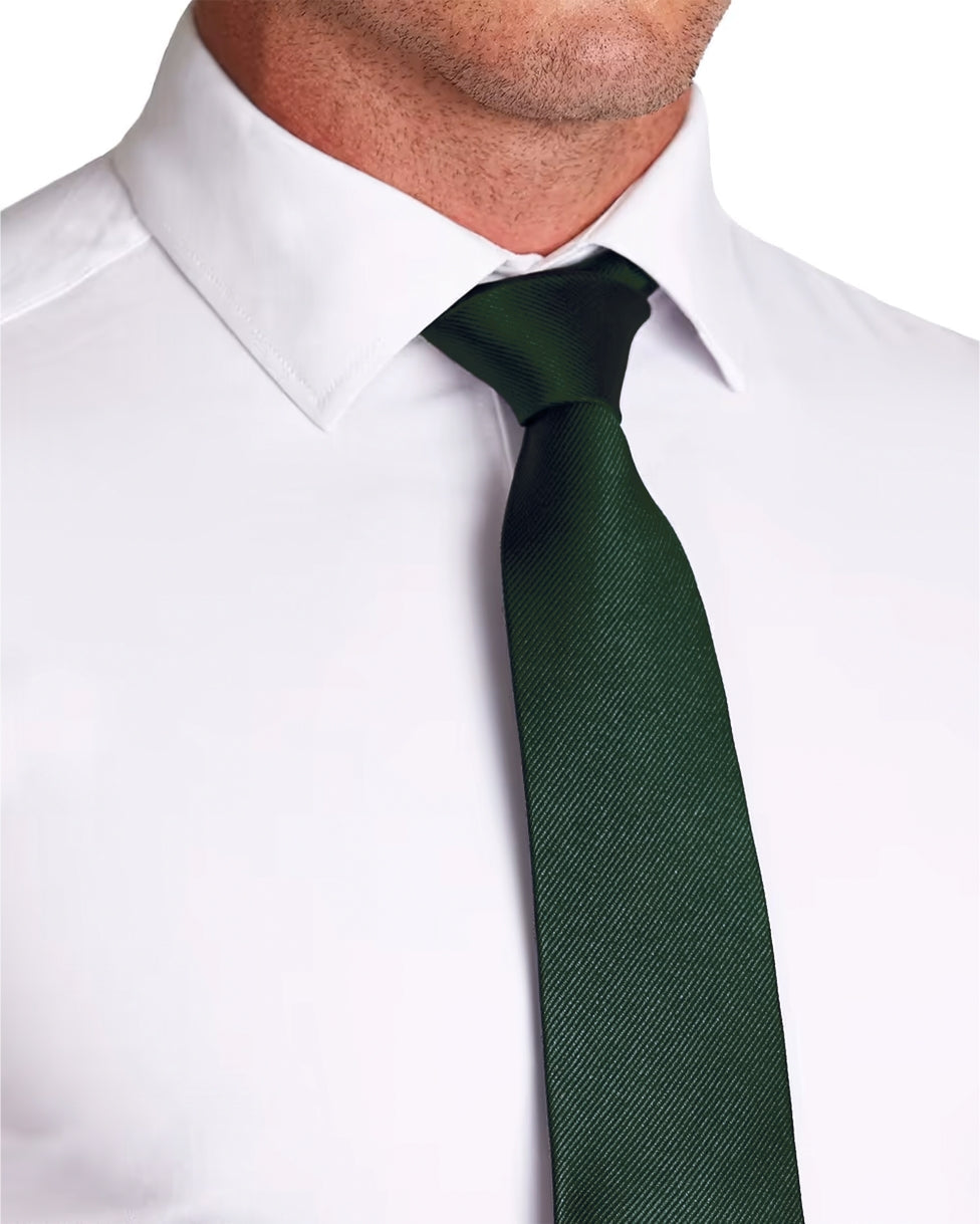 State & Liberty Hunter Green Woven Silk Tie