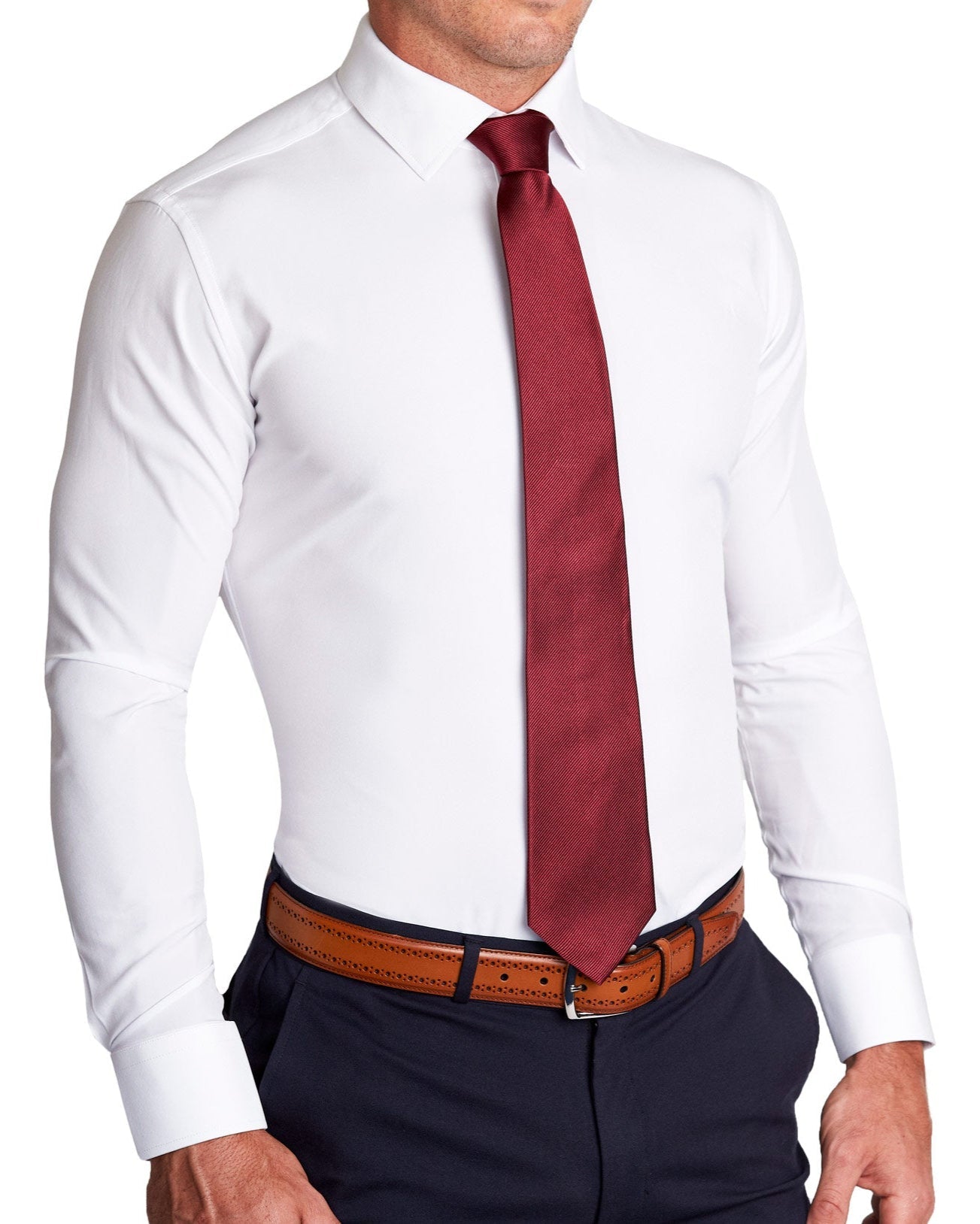 State & Liberty Maroon Woven Silk Tie