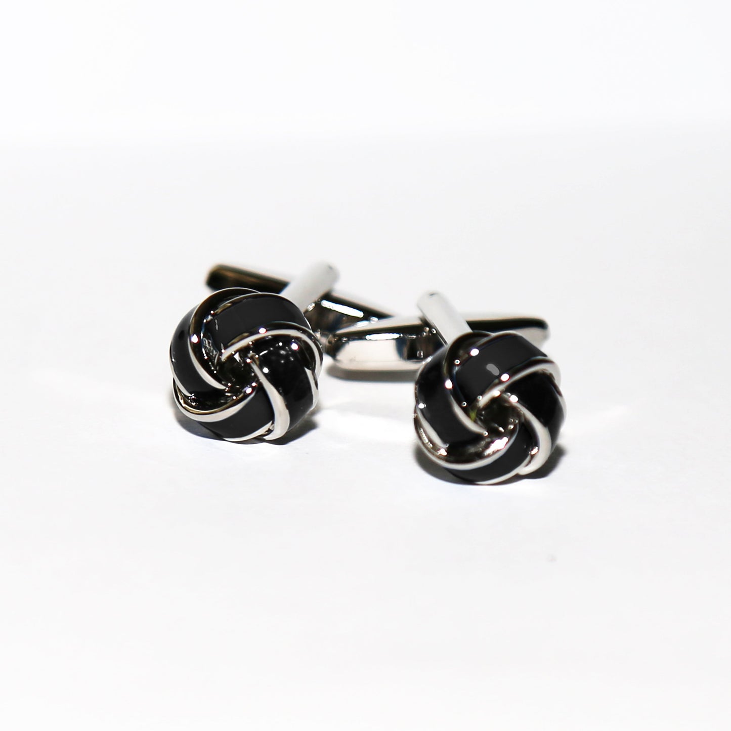 State & Liberty Black Knot Cuff Links