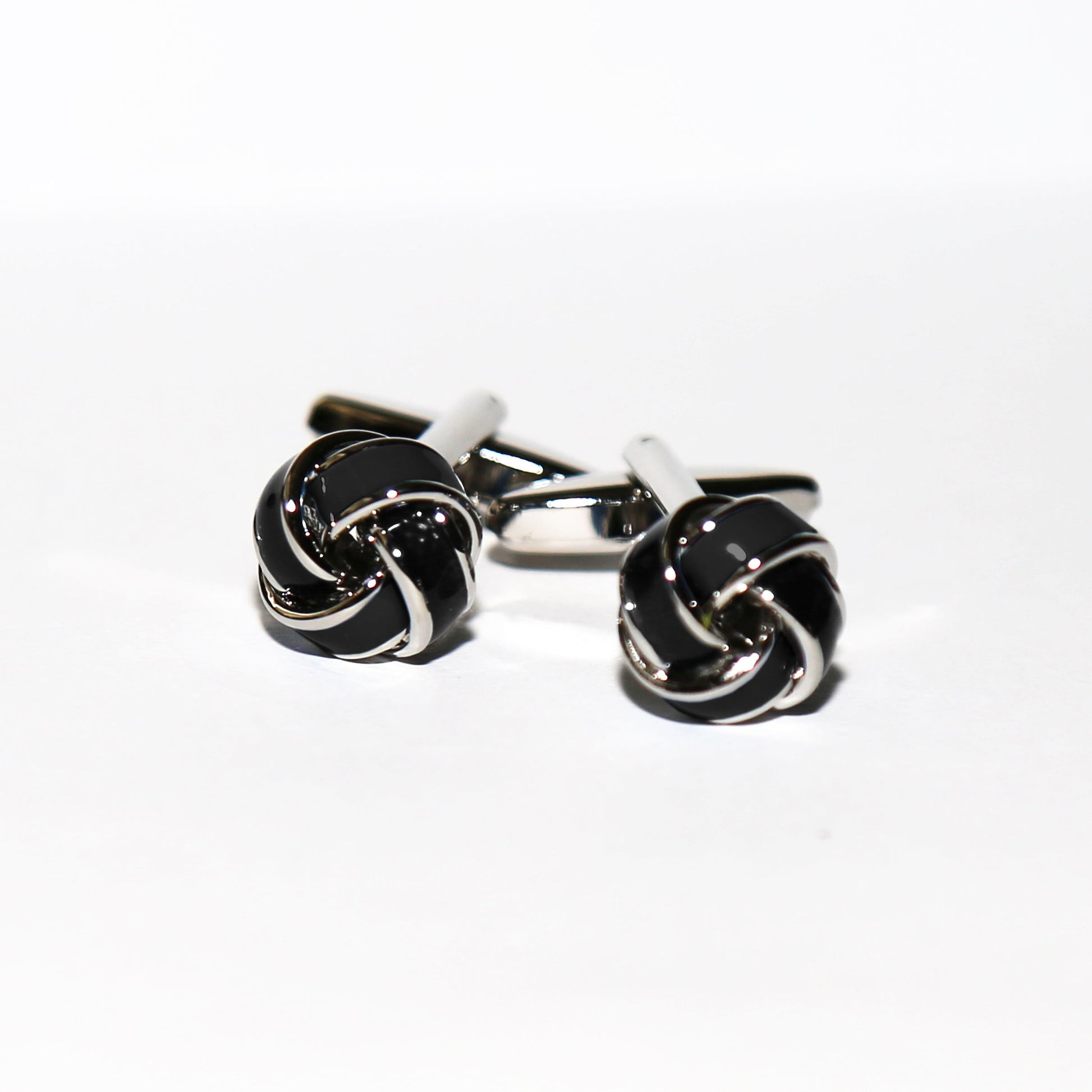 State & Liberty Black Knot Cuff Links