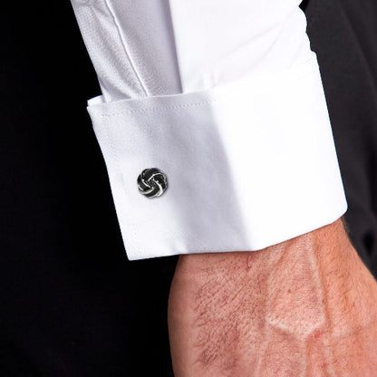 State & Liberty Black Knot Cuff Links