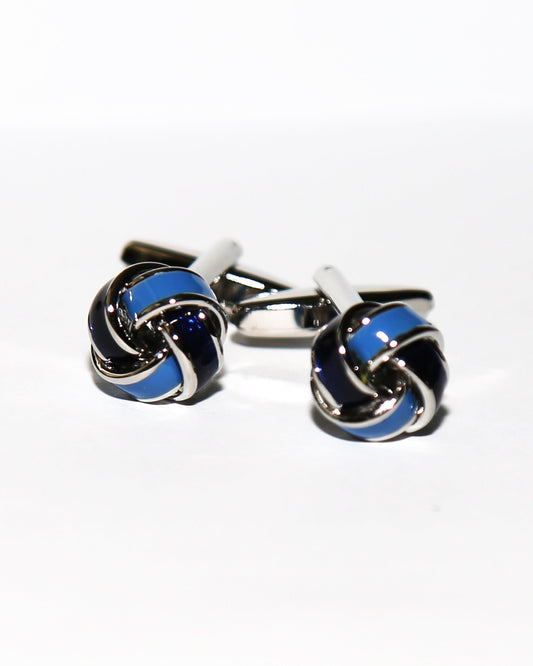State & Liberty Navy & Light Blue Knot Cuff Links