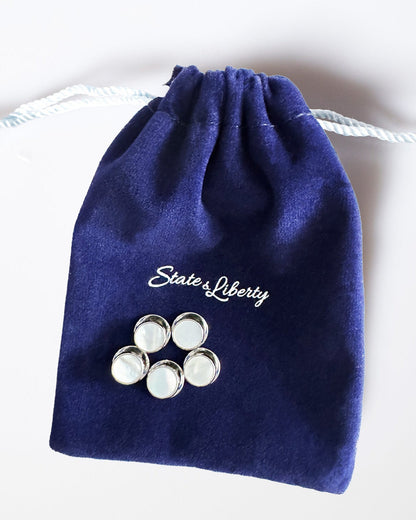 State & Liberty Mother of Pearl Tuxedo Studs (Set of 5)