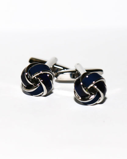 State & Liberty Navy Knot Cuff Links