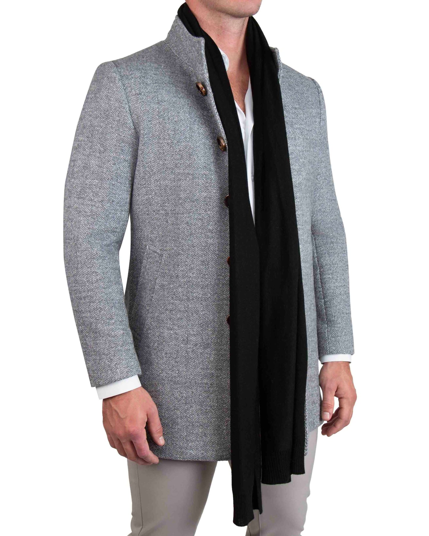 State & Liberty Merino Wool Knit Scarf - Black