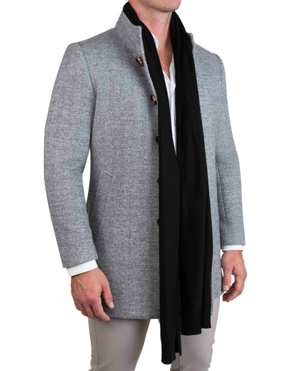 State & Liberty Merino Wool Knit Scarf - Black