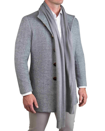State & Liberty Merino Wool Knit Scarf - Grey