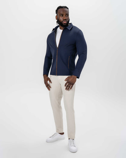 State & Liberty Collared Zip Jacket - Navy