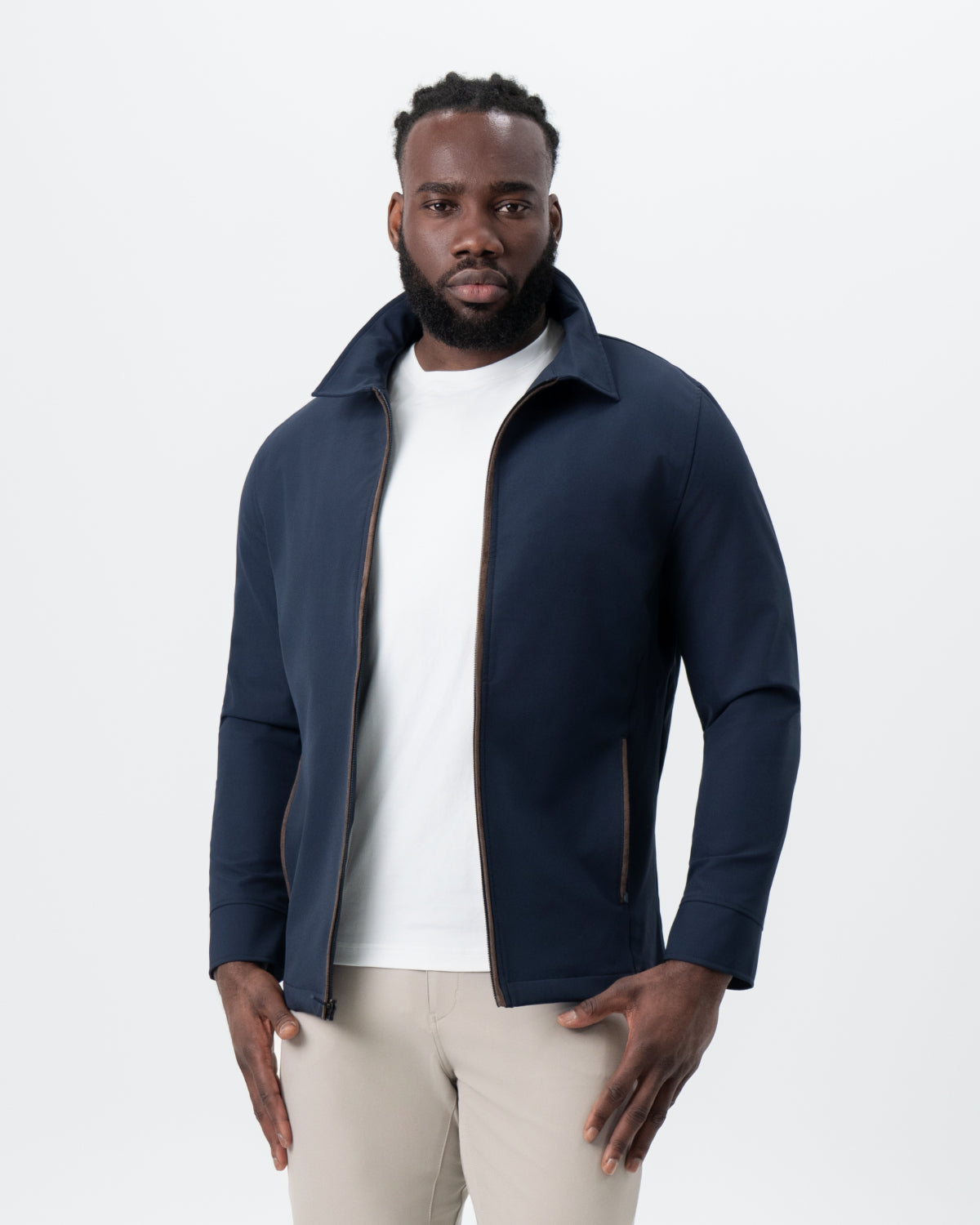 State & Liberty Collared Zip Jacket - Navy