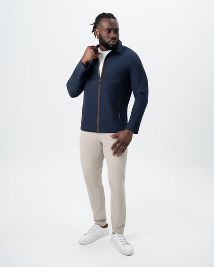 State & Liberty Collared Zip Jacket - Navy