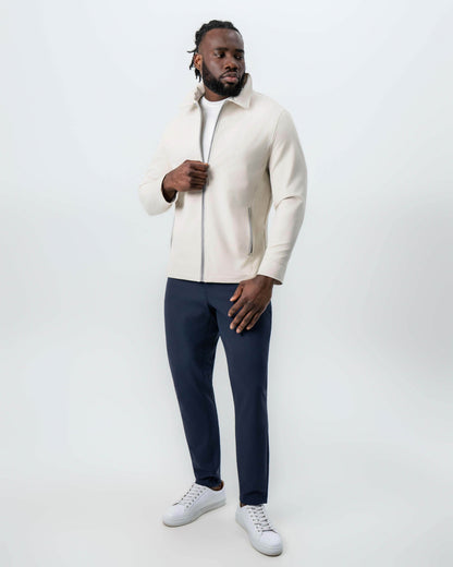 State & Liberty Collared Zip Jacket - Light Khaki