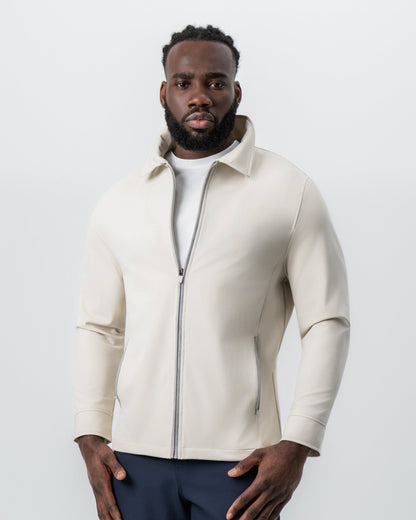 State & Liberty Collared Zip Jacket - Light Khaki