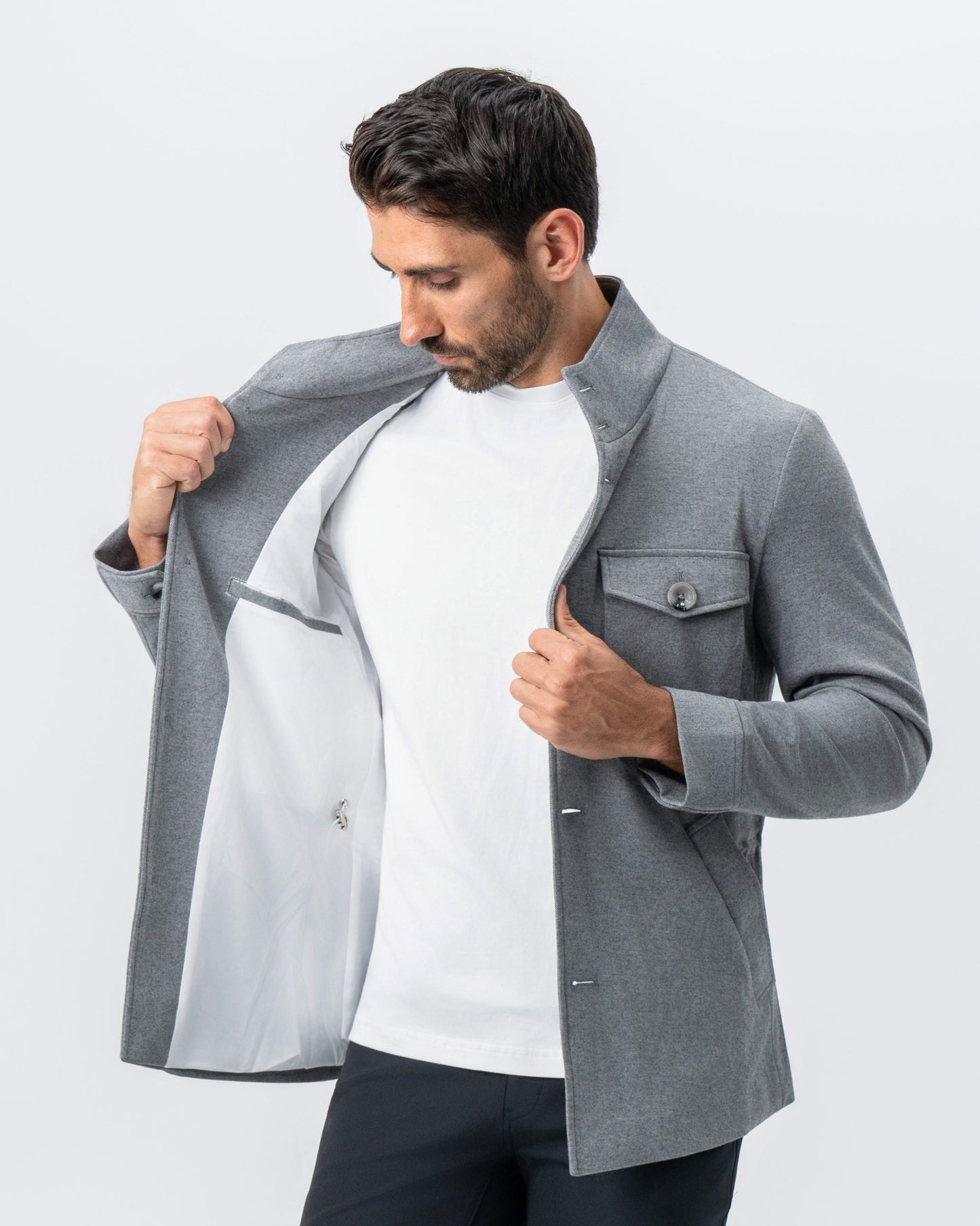 State & Liberty Knit Field Jacket - Grey
