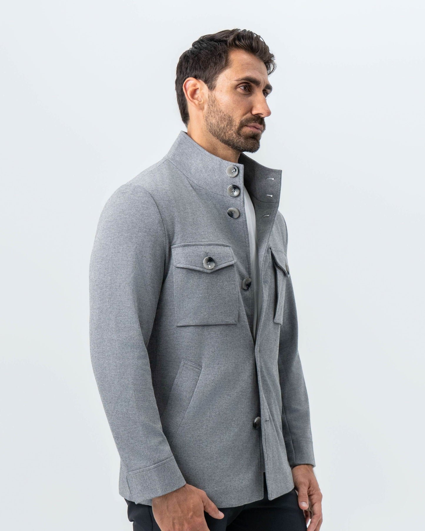 State & Liberty Knit Field Jacket - Grey