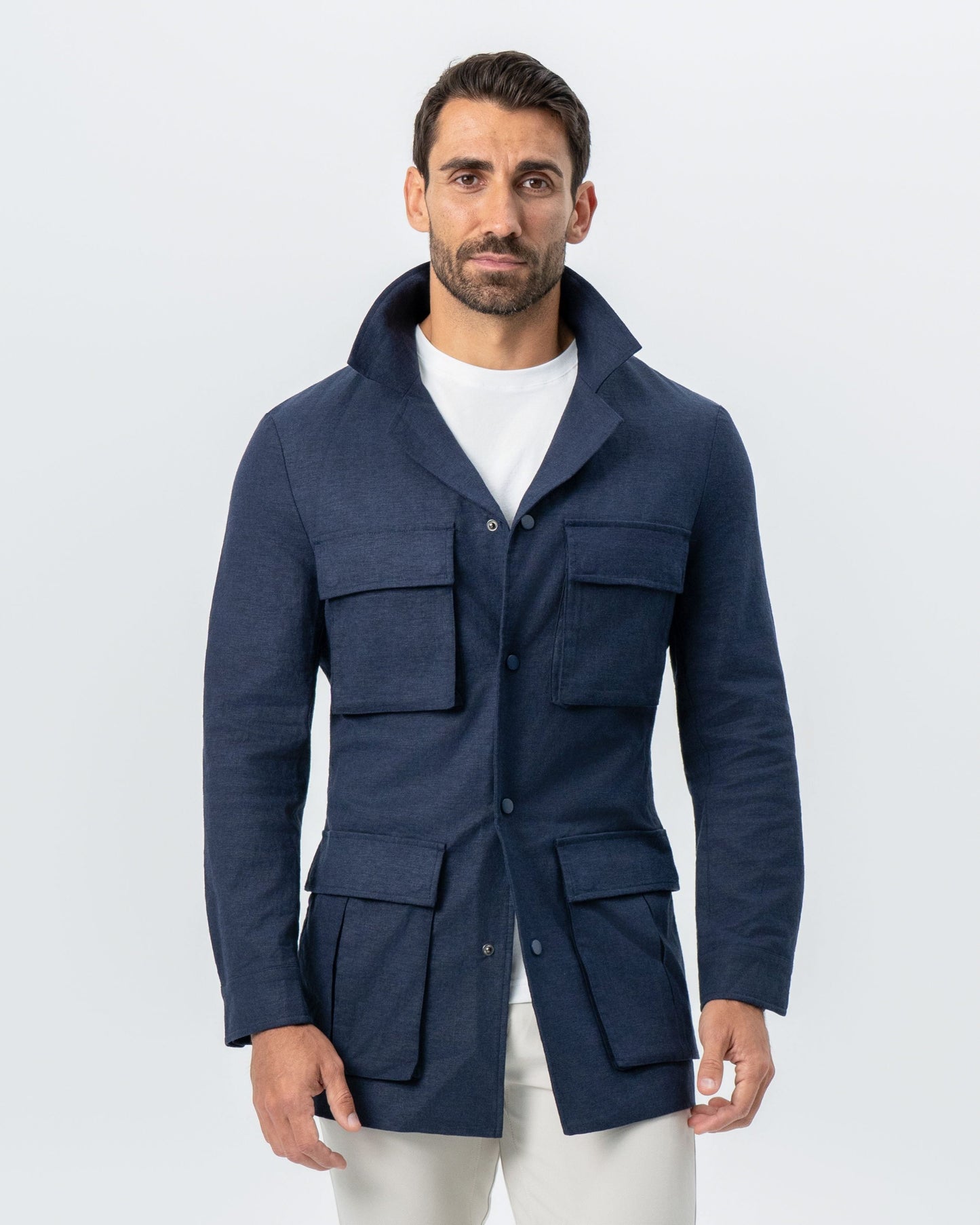 State & Liberty Stretch Linen Field Jacket - Navy
