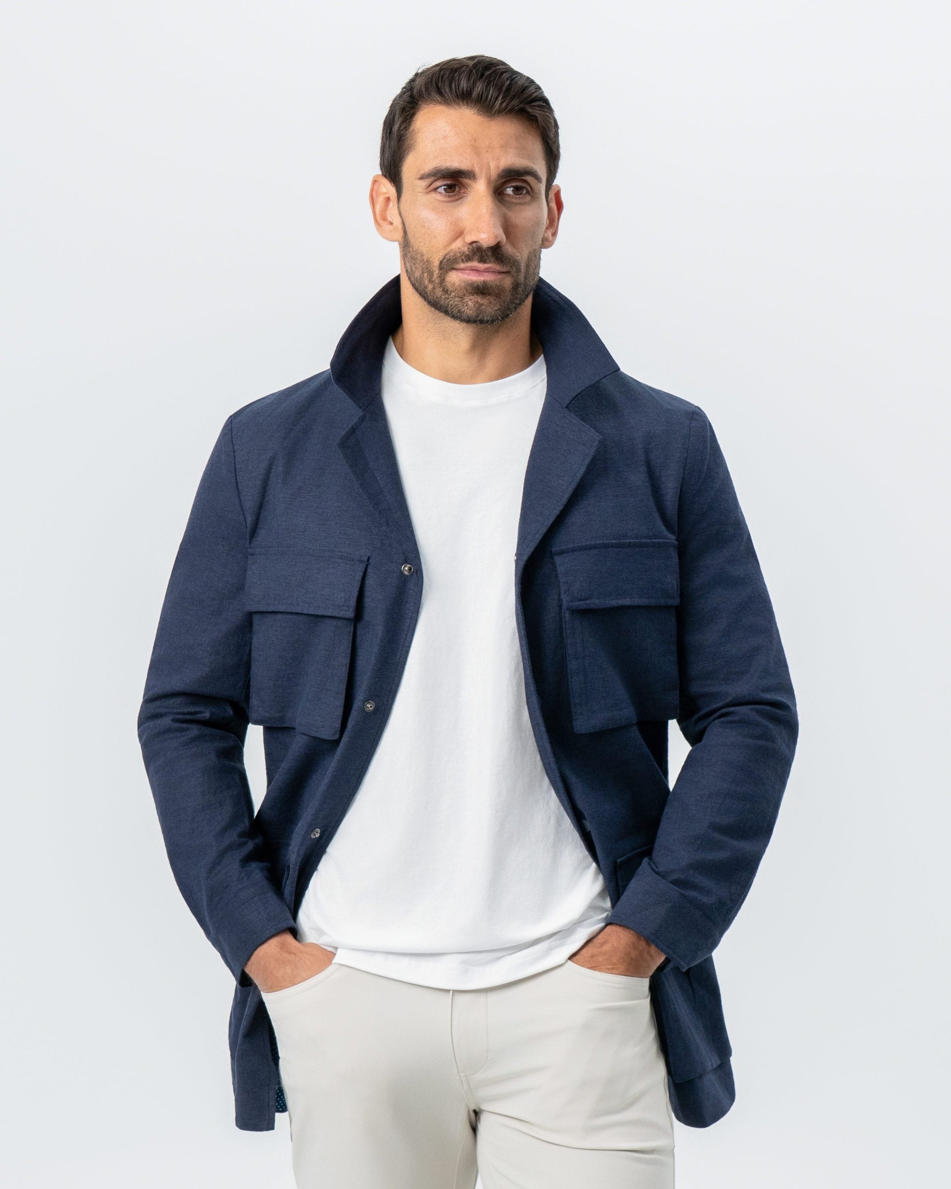 State & Liberty Stretch Linen Field Jacket - Navy