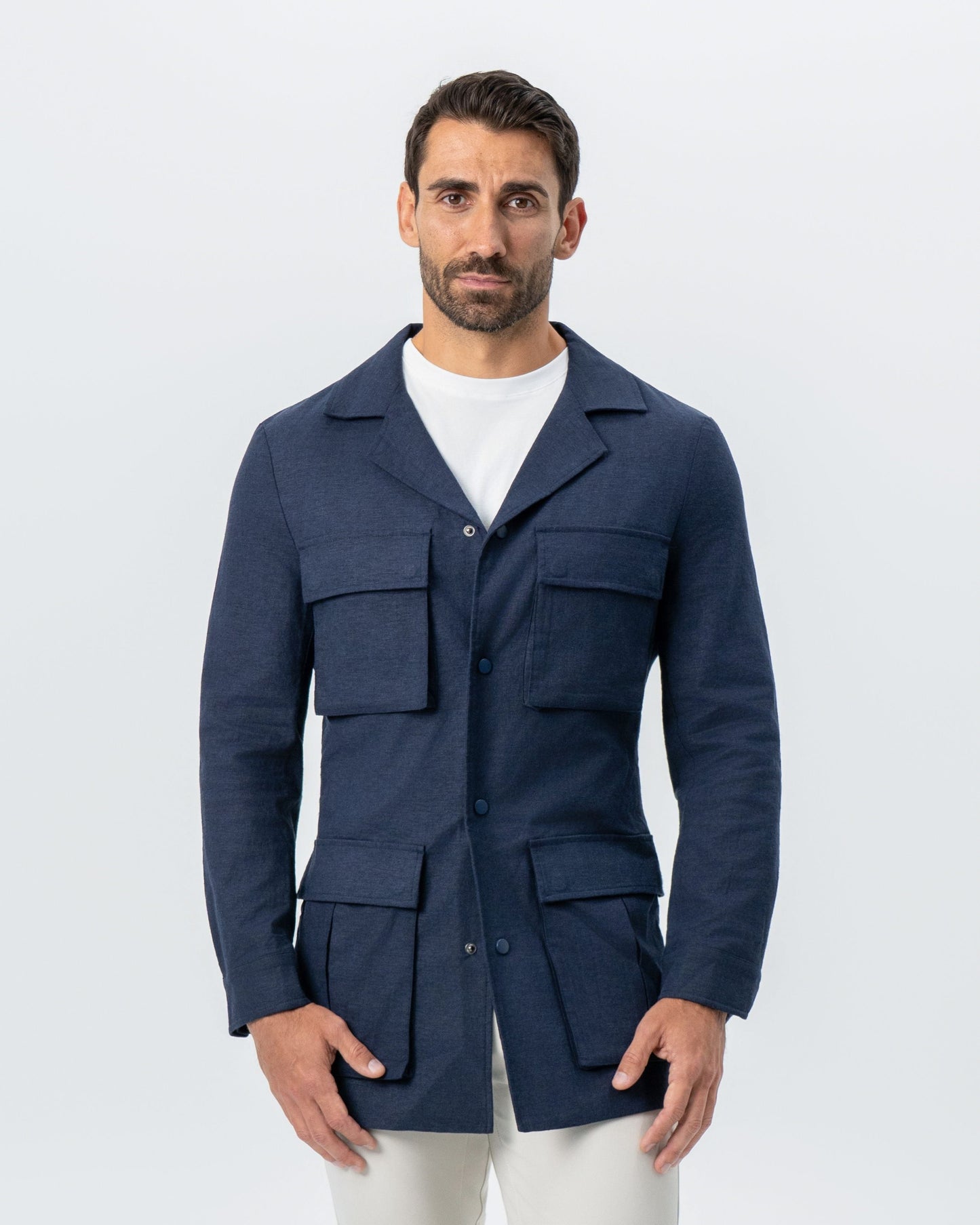 State & Liberty Stretch Linen Field Jacket - Navy