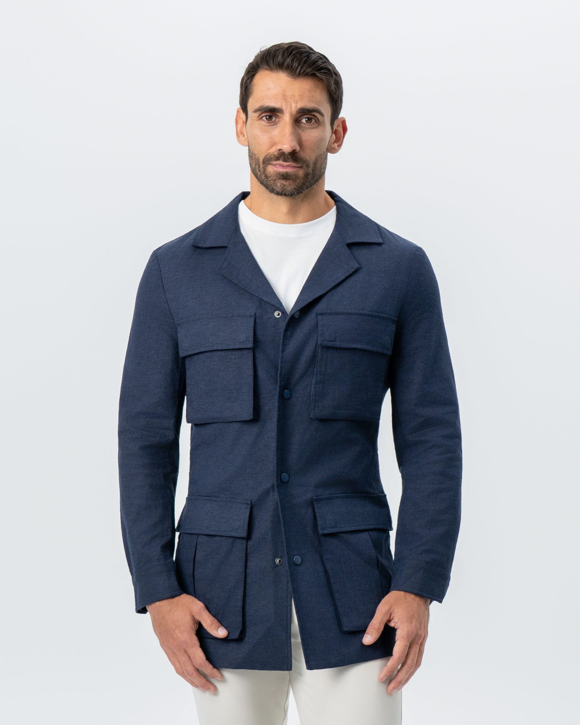 State & Liberty Stretch Linen Field Jacket - Navy