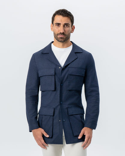 State & Liberty Stretch Linen Field Jacket - Navy