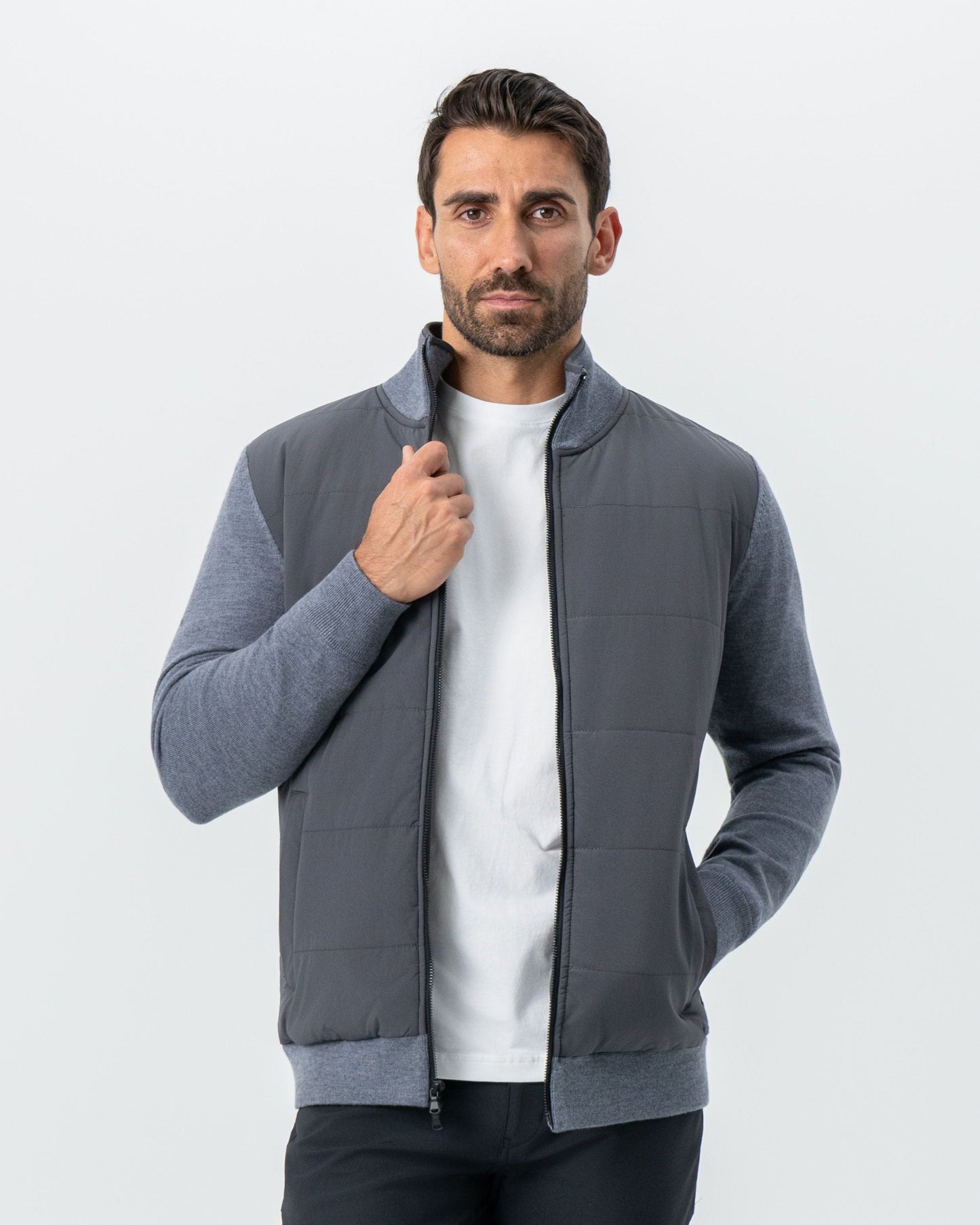State & Liberty Knit Zip Jacket - Grey