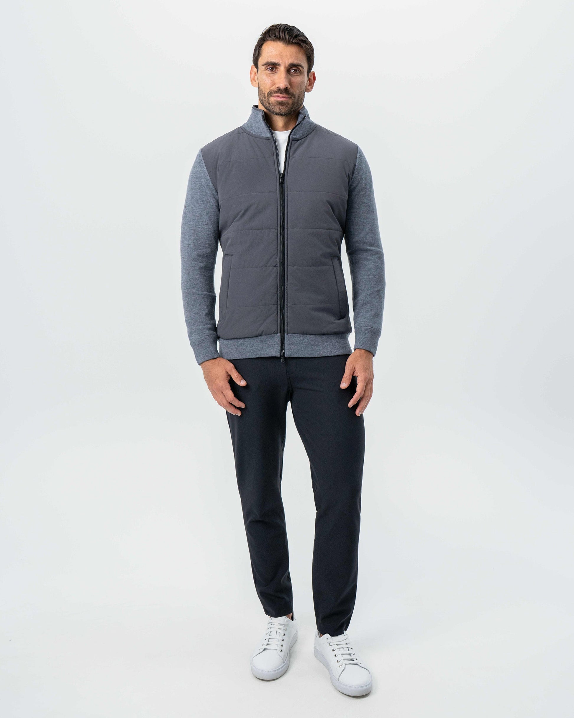 State & Liberty Knit Zip Jacket - Grey