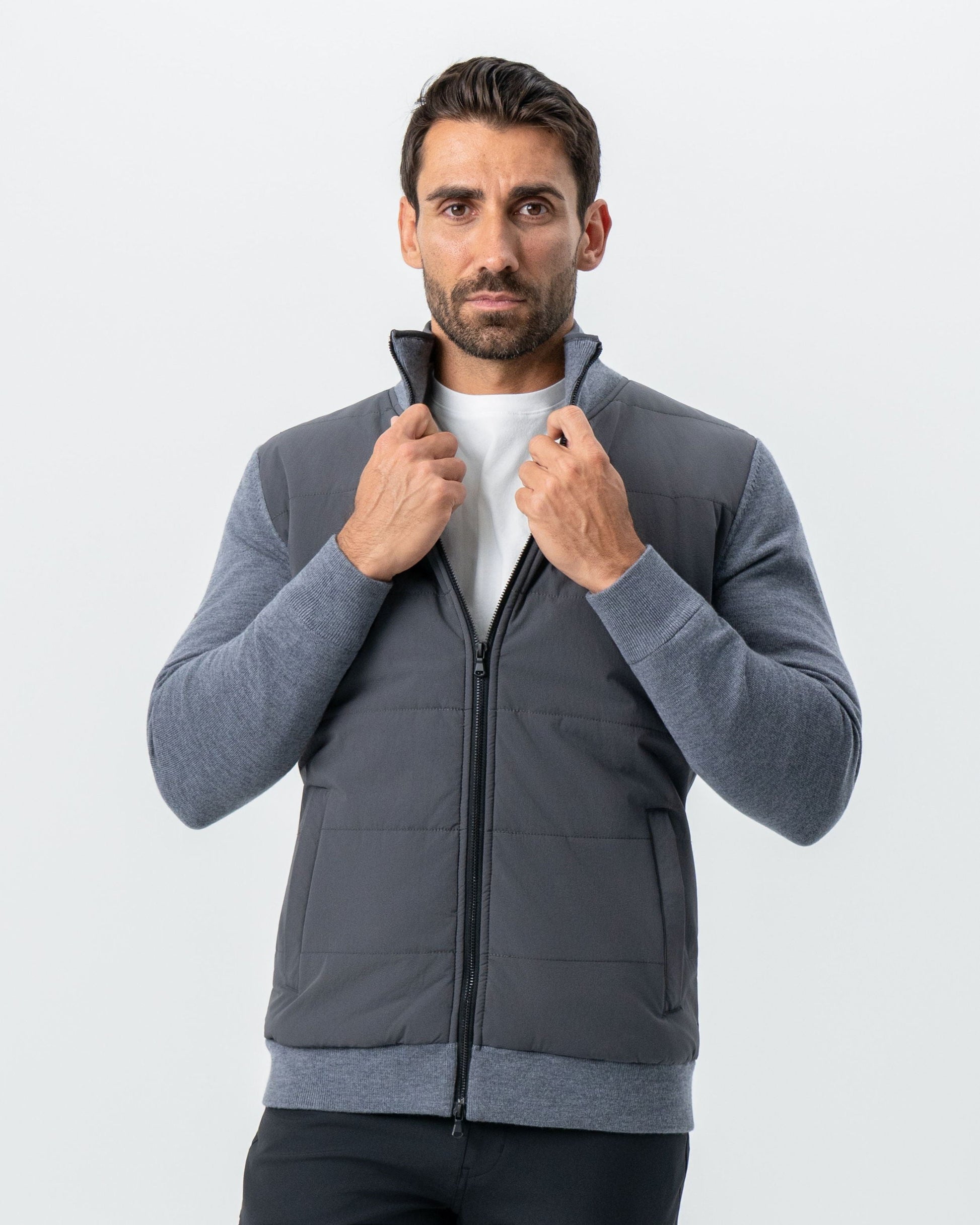 State & Liberty Knit Zip Jacket - Grey