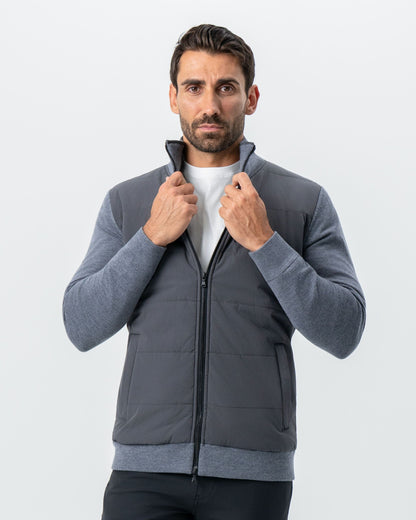 State & Liberty Knit Zip Jacket - Grey