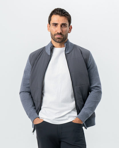 State & Liberty Knit Zip Jacket - Grey