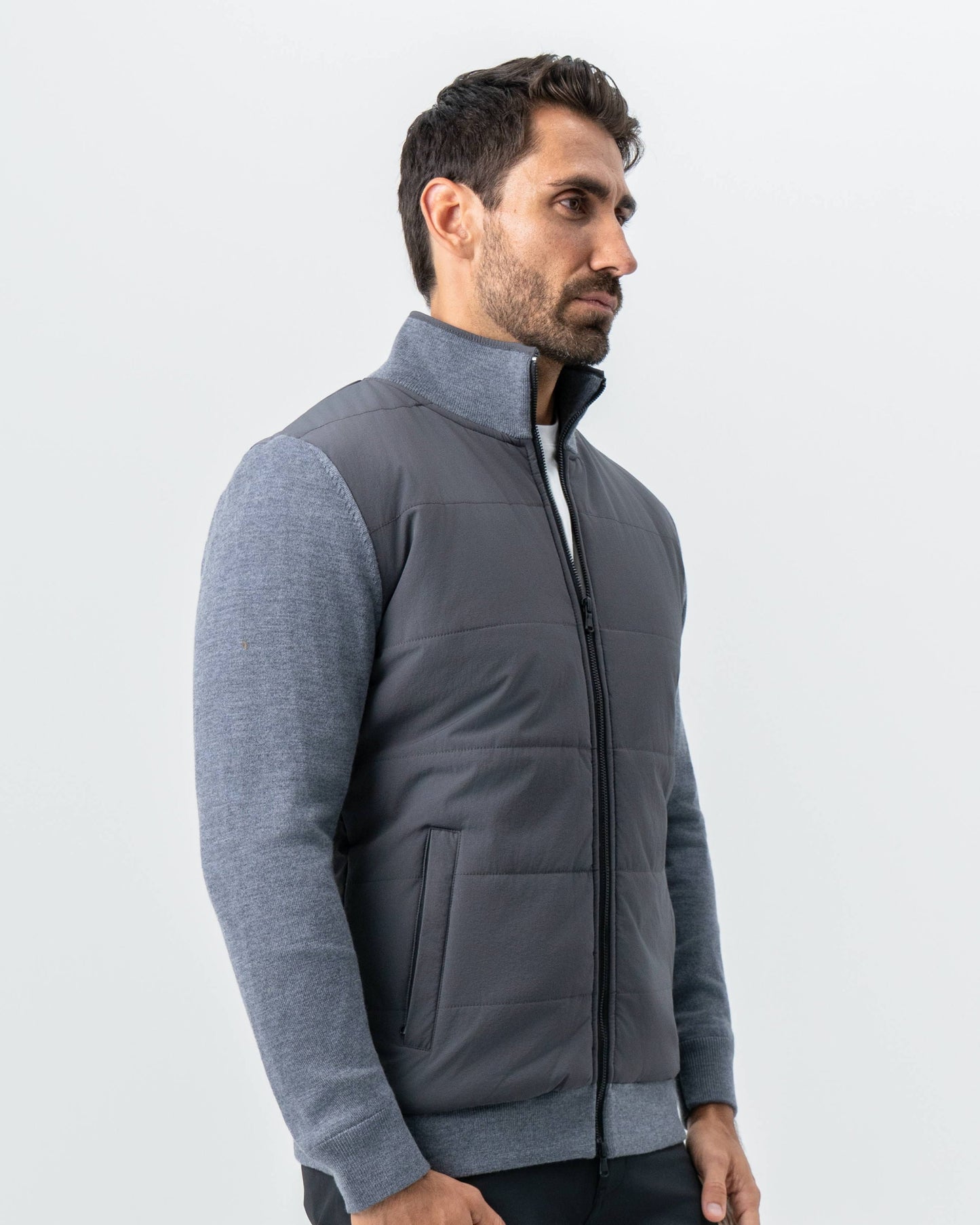 State & Liberty Knit Zip Jacket - Grey