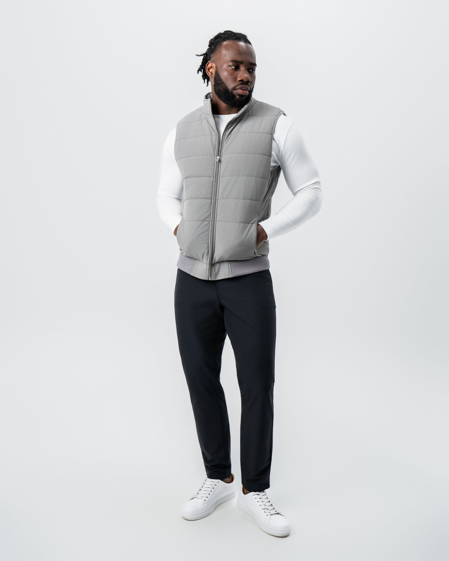 State & Liberty Down Vest - Light Grey