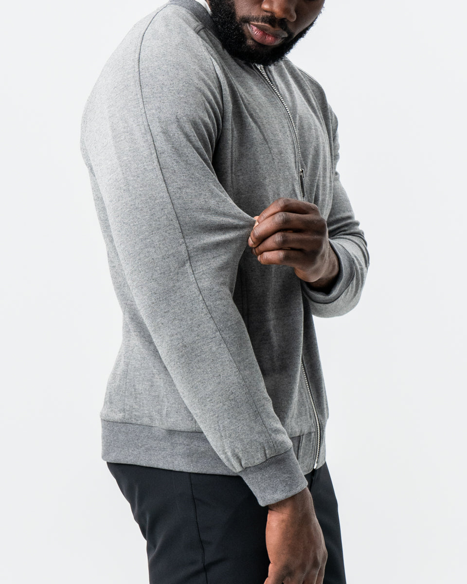 State & Liberty Knit Stretch Bomber - Grey