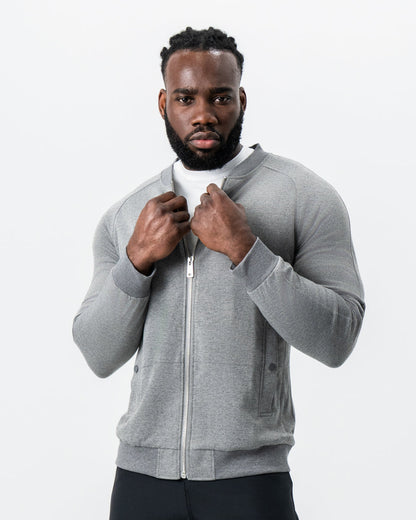 State & Liberty Knit Stretch Bomber - Grey