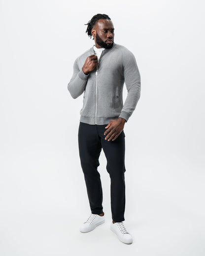 State & Liberty Knit Stretch Bomber - Grey