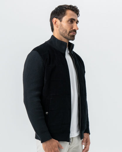 State & Liberty Corduroy Knit Zip Jacket - Black