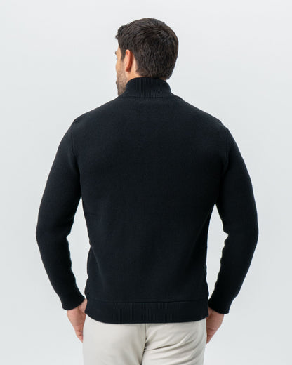 State & Liberty Corduroy Knit Zip Jacket - Black